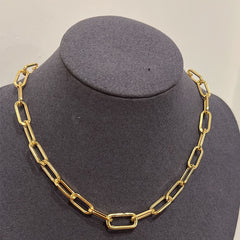 Paperclip Short Lock 18K Gold-Plated Necklace