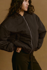 Drop Shoulder Reversible Bomber Jacket