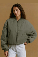 Drop Shoulder Reversible Bomber Jacket