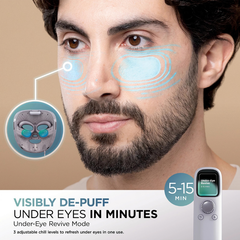 CryoGlow Under-Eye Cooling & LED Anti-Ageing & Blemish Repair Mask - Light Blue