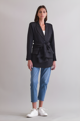 Black Sleeve Wrapped Blazer