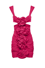 Cutout Floral Embellished One-Piece Swimsuit with Skirt