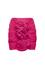 Cutout Floral Embellished One-Piece Swimsuit with Skirt